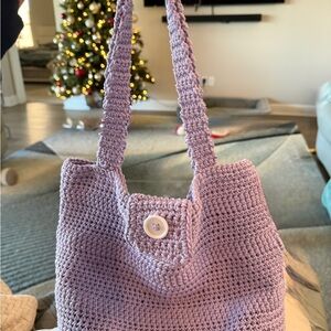 Handmade New lilac colored crochet purse